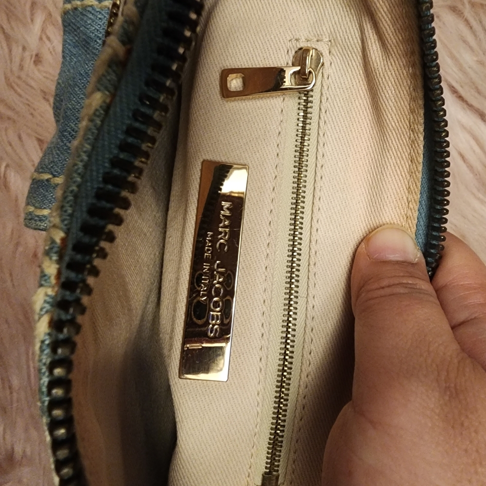 Marc Jacobs Vintage Cammie Washed Denim Bag Y2K Quilted - Picture 3 of 14